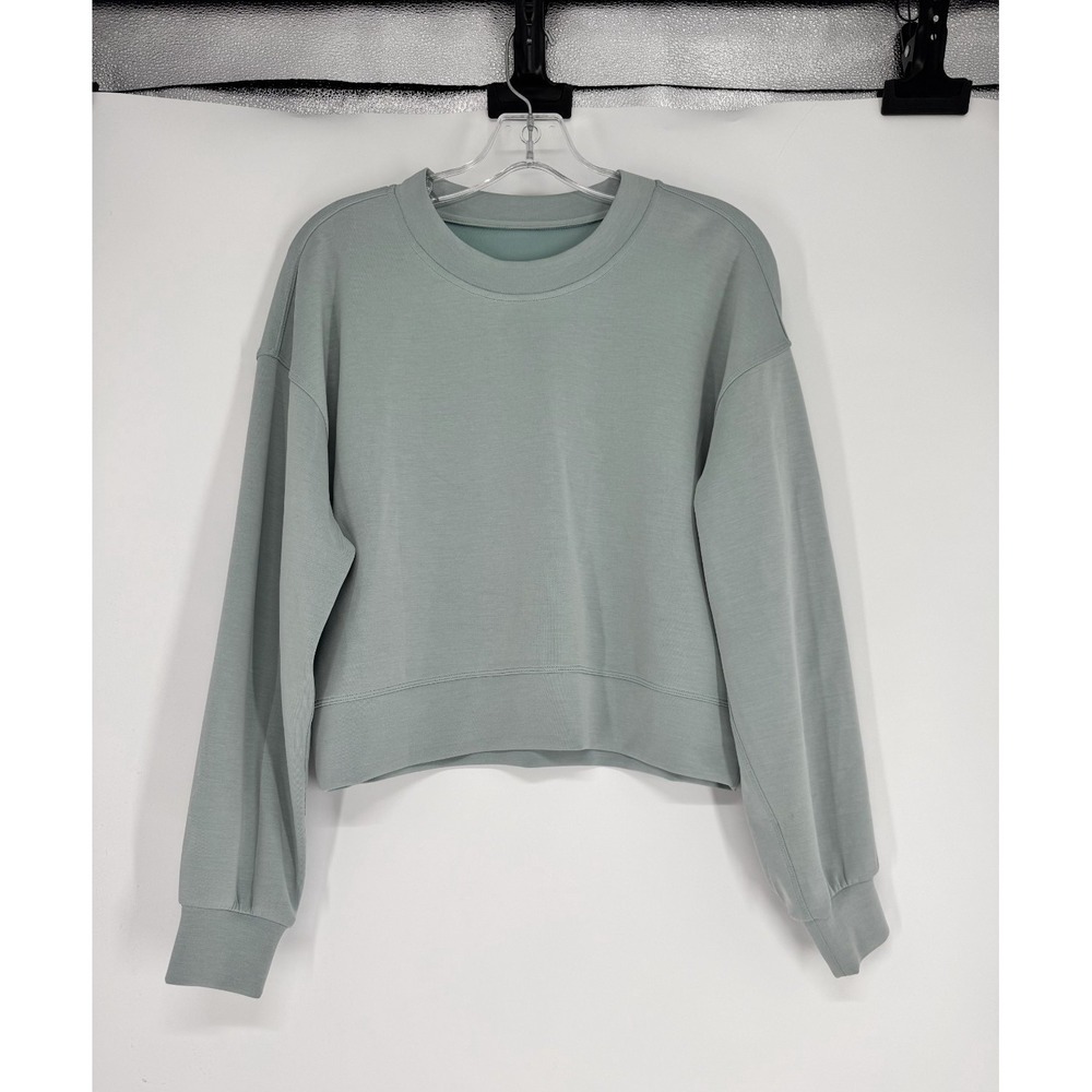Lululemon Perfectly Oversized Cropped Crew Softstreme Silver Blue Size 4